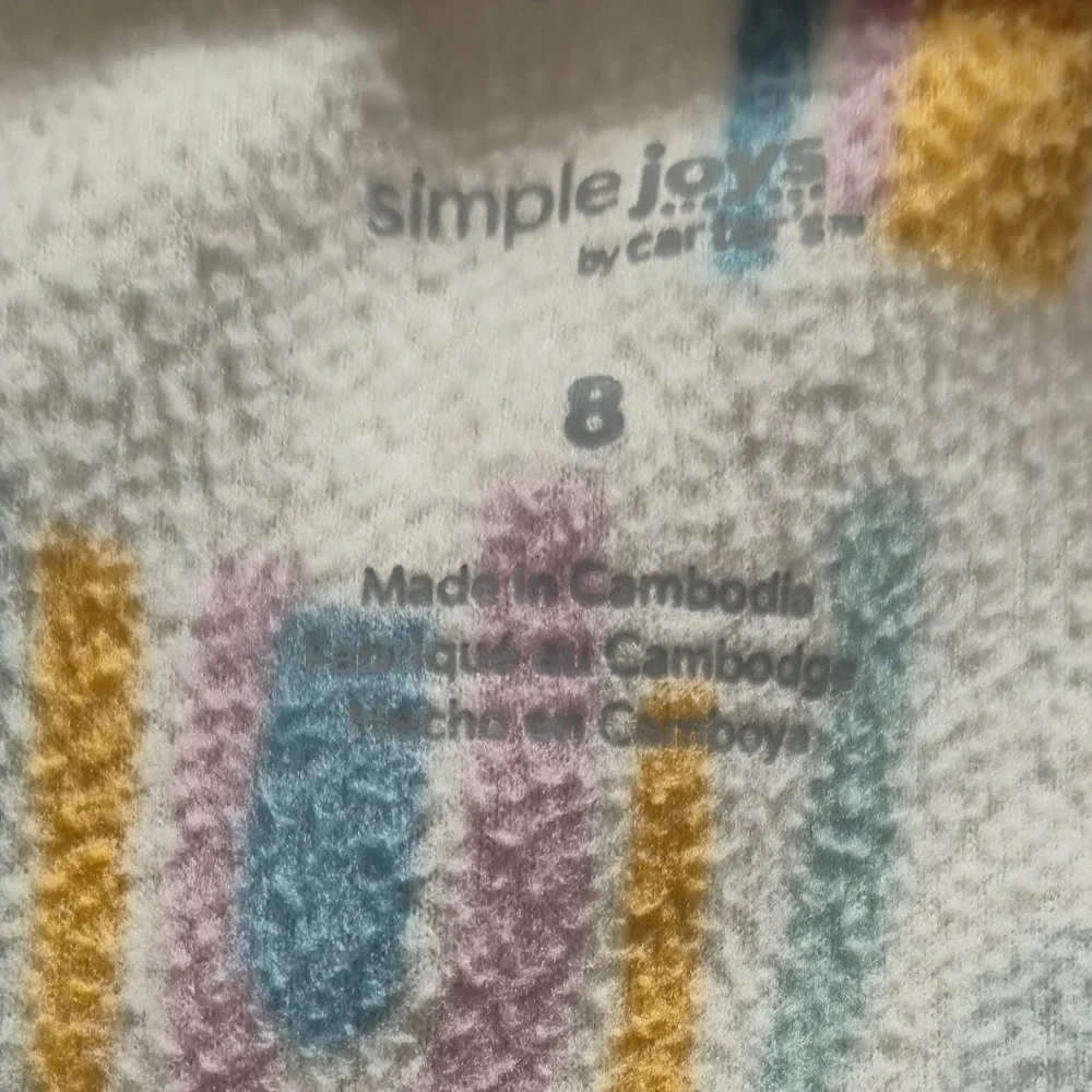 The Childrens Place Girls Size 7/8 Rainbow Pajama & Shirt Bundle 4pc Set‎